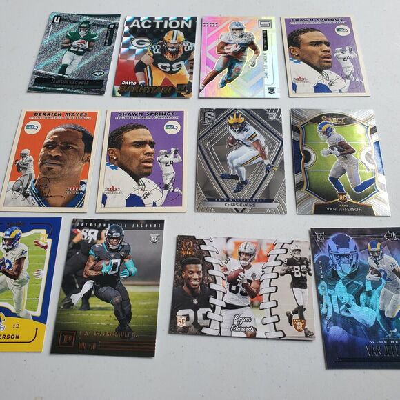 Football Cards Lot Of 12 NM 2019 2020 2021 Panini 2000 Fleer w Refractors & RC - Picture 1 of 13